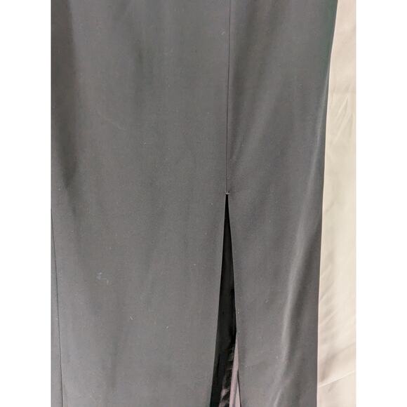 Niteline by Nahdree Beaded Formal Dress 6 Black Strappy Evening Slit Sequin Maxi - Picture 4 of 16